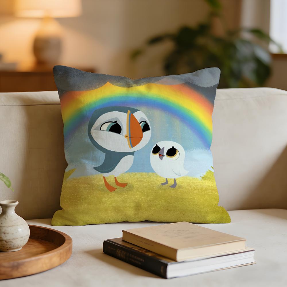 

Kwaii Puffin Rock PPreschool Cushion Cover Short plush pillowcase for bed sofa carwashable 30x30cm