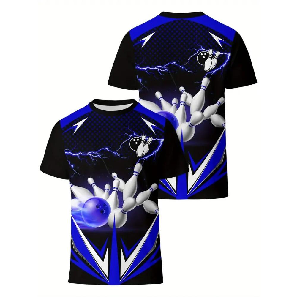 T shirt 3D Print Men's Bowling Lovers Sport Tees Casual Plus Size Unisex Top Summer Street Youth Man Clothing