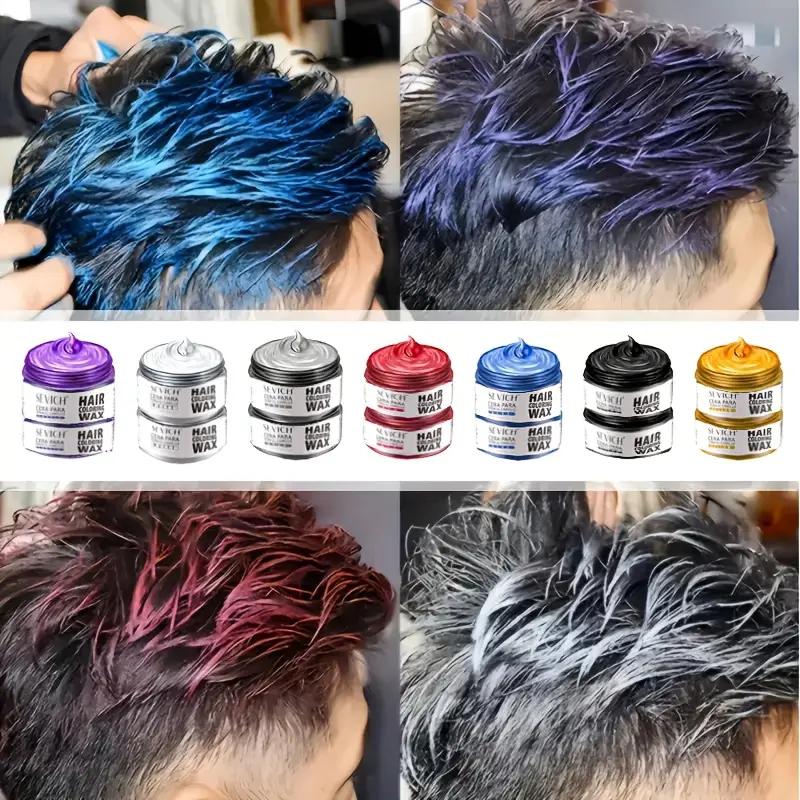 13 Kleuren Haarkleur Wax 50g SEVICH DIY Haar Geverfde Modder Gemakkelijk Uitwasbare Verf voor Wenkbrauw Baard Kleuring Tijdelijke Haarkleur Crème