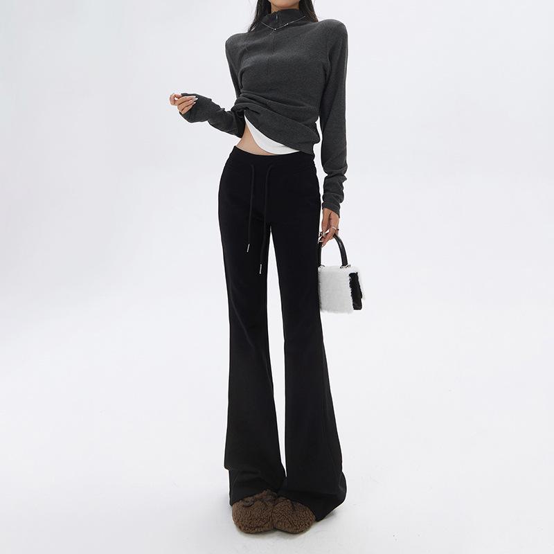 

Вельветові штани-кльош з високою посадкою для жінок – Осінньо-зимовий стиль з ефектом підтягування стегон. XS