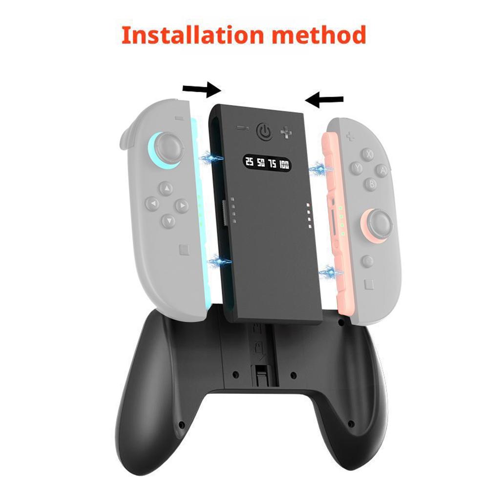 2000mAh Charging Grip for Switch 2 Controller Charging Grip Bracket for Switch 2 Joycon Handle Charging Station Dock Switch 2