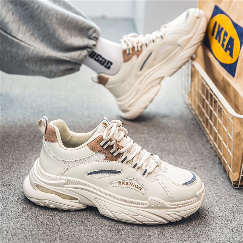 Men's shoes new spring and summer sports casual running mesh breathable thick-soled dad shoes teen little white tide shoes