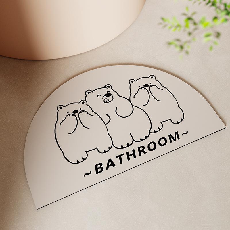 

Мультяшный полукруглый впитывающий коврик для ванной комнаты впитывающий коврик у двери домашнего ванной коврик впитывающий противоскользящий коврик с технологической тканью 40*60cm