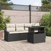 VidaXL 5-Piece Garden Sofa Set with Cushions Black Poly Rattan 3348903