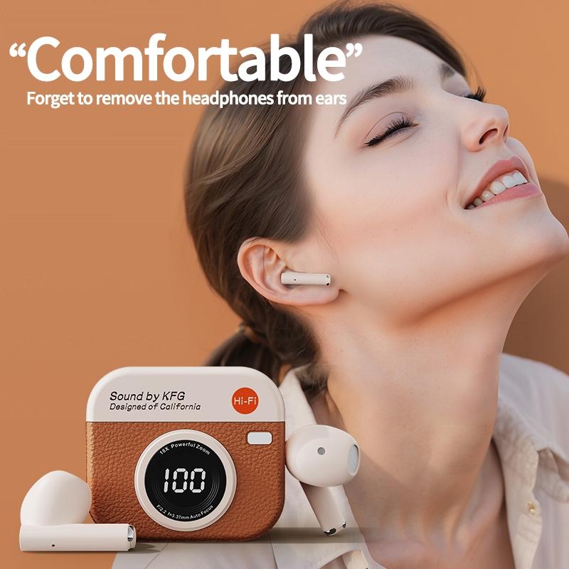 Wireless Earphones with 5.4 Bluetooth 36 Hours Play Back Sport Earbuds with LED Display Headphones and Built-in Mic