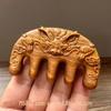 Green Sandalwood Carved Portable Scalp Massage Comb for Women