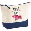 Trousse de maquillage - PLANETEE - Puce Merci Géniale - Grand format - Coton - Impression HD - Fabrication France
