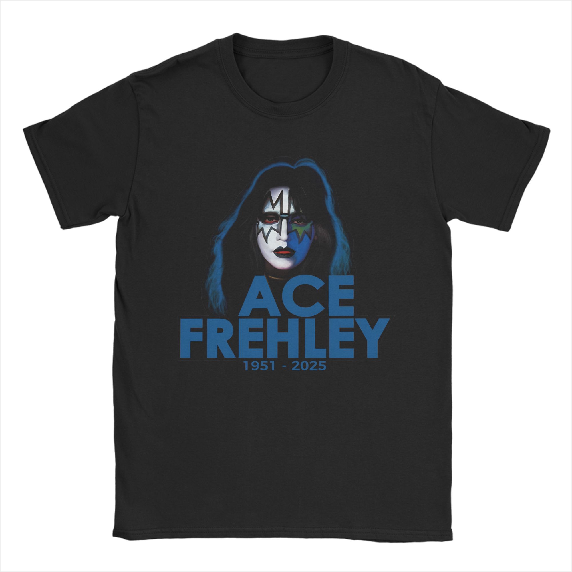 

Rip Ace Frehley The Spaceman 1951-2025 kiss band Graphic Printing T Shirts Men Women 100% Cotton Tee Shirt Clothes 4XL