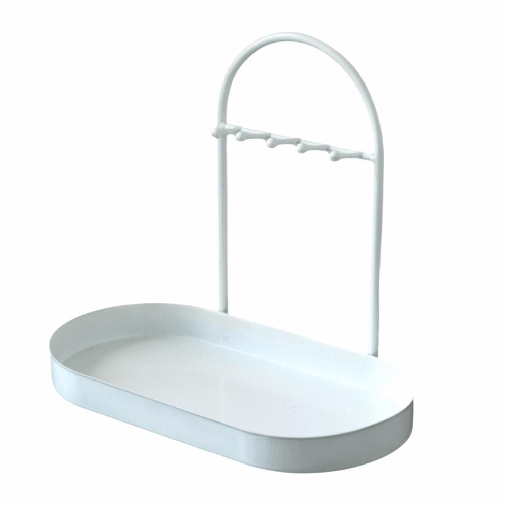 

With Hooks Desktop Storage Rack Simple Design Key Storage Rack Cosmetics Storage Rack Home Desktop білий