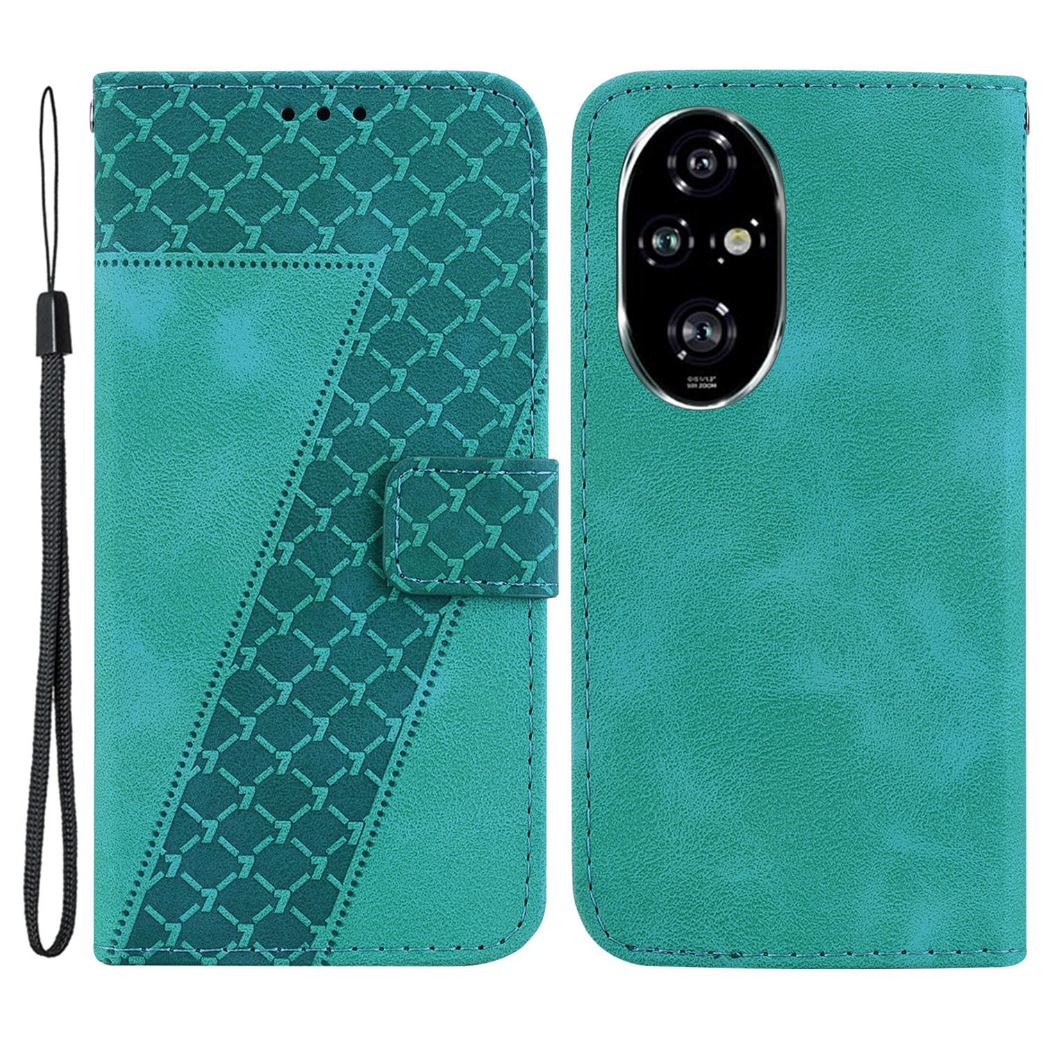 

For Honor 200 Pro 5G Stand Case Pattern Imprint Leather Phone Cover with Wallet Green