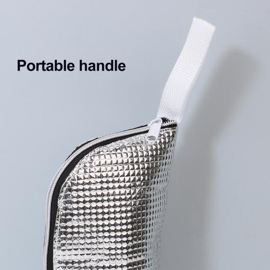 Baby Bottle Insulated Bag Aluminum Foil Thermal Carrier with Handle 3-Layer Thickened Bottle Pouch for Hot Cold Storage