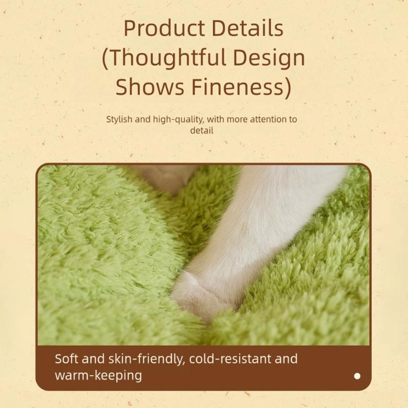 Cartoon Theme Pet Bed Warm Shelter House For Dog Cats With Semi Enclosed Design Cold Weather Pet Cave Home Decoration