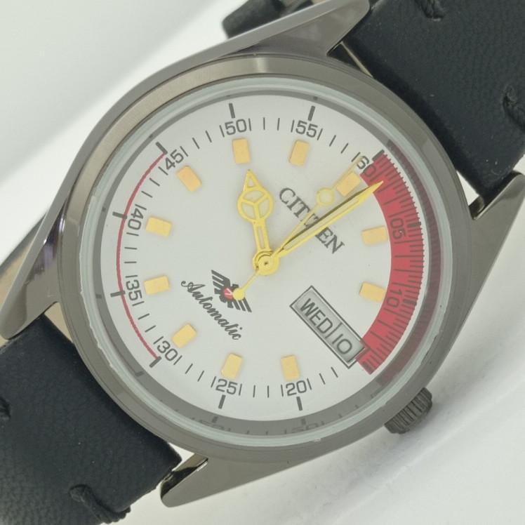 

REFURBISHED CITIZEN AUTOMATIC 8200 JAPAN MENS WHITE DIAL WATCH 010-a415191-2 Sku010-a415191