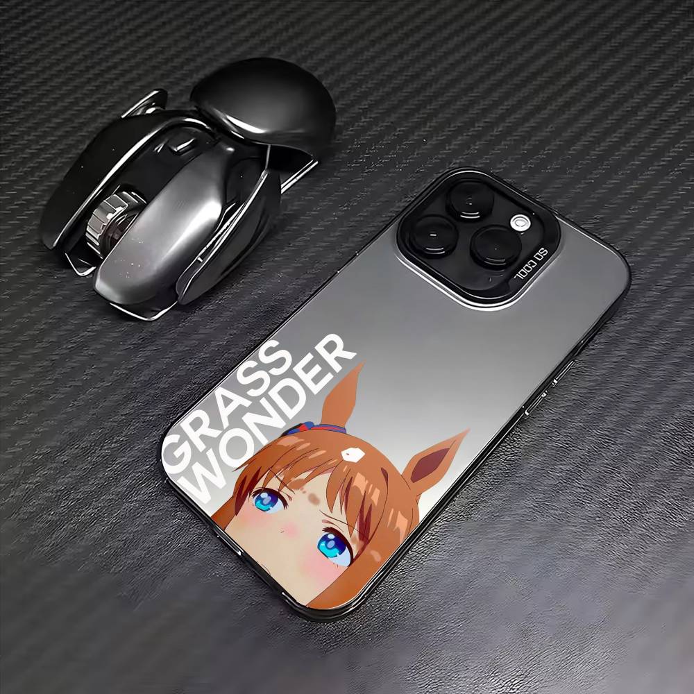 Uma Musume Pretty Derby Phone Case For iPhone17,16,15,14,13,12,11 Plus,Pro Max Colored Silver Plated Inside Cover