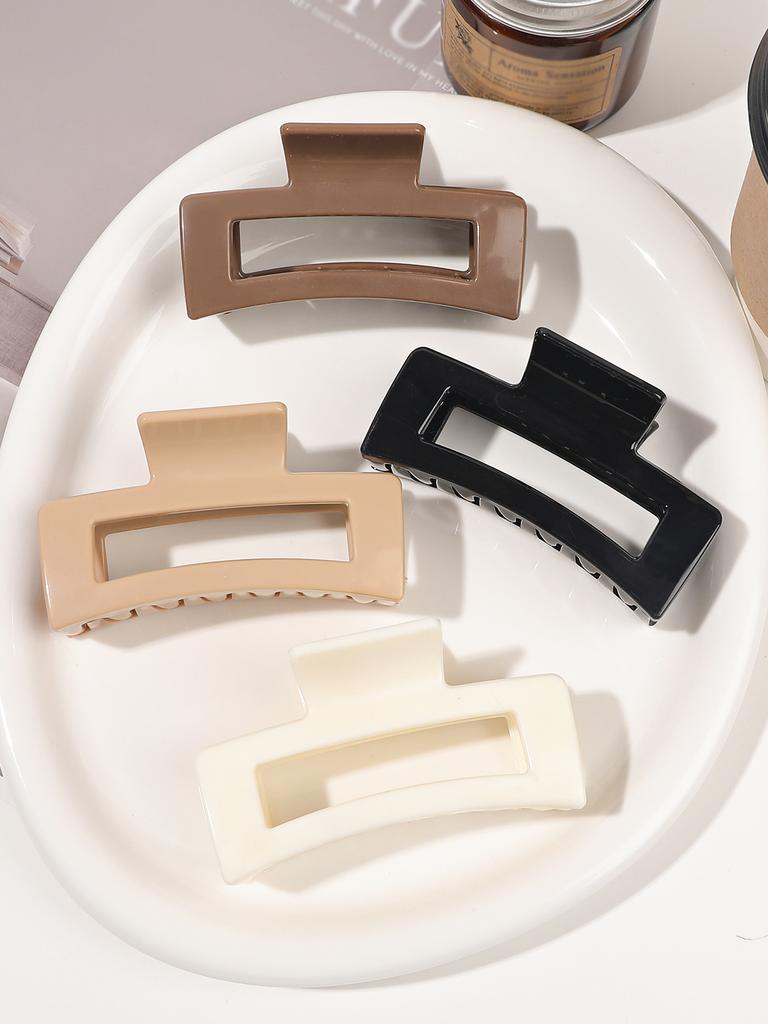 4 Pcs Large Hair Claw Clips 3.5 Inch Non-slip Big Square Glossy Claws for Women,Strong Hold Banana Clips for Thick Thin Hair