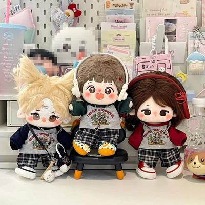 Doll Suit Costume Change Game 20CM Cotton Doll Clothes Lovely with Necklace Doll Suit Dress Up DIY T-shirt Shorts Set Kids Toys