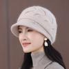 Wool Hat for Women's Autumn and Winter New Middle-aged Velvet Thickened Cold-proof and Warm Knitted Hat