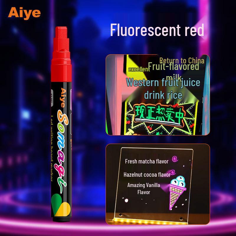 Erasable Fluorescent Liquid Chalk Pen for Glass and Blackboard Design красный
