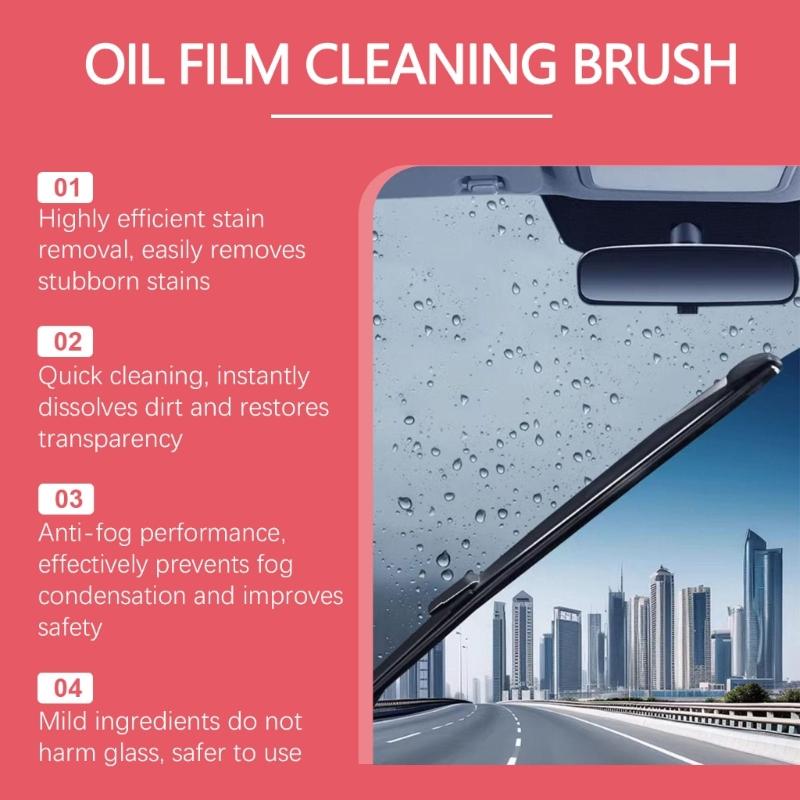 Easy Use Automotive Glass Oil Film Cleaning Car Glass Oil Film Eliminators for  Windshield & Enhances Driving Visibility