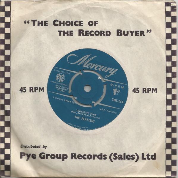 

7inch Record PLATTERS - Twilight Time 7MT214 Mercury 1958 UK Rock Used