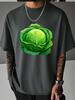 Unisex Summer Oversized T Shirt Green Cabbage Vegetable Graphic Short Sleeve Loose Tees Streetwear Male Daily Casual Fashion Tops
