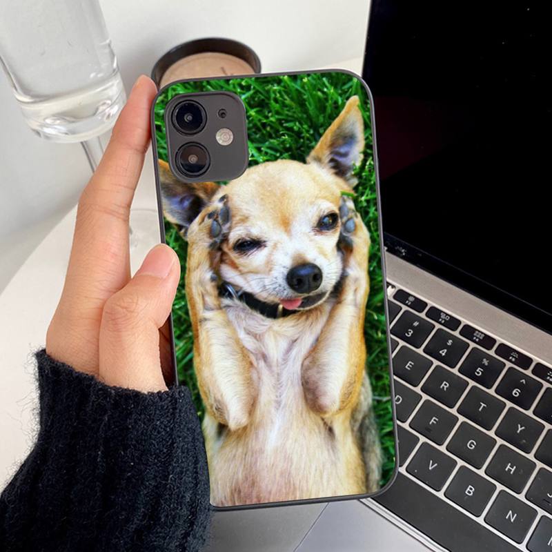 Cute Pet Chihuahua Dog Phone Case for iphone 13 8 7 6S Plus X 5S SE 2020 XR 11 12 mini pro XS MAX