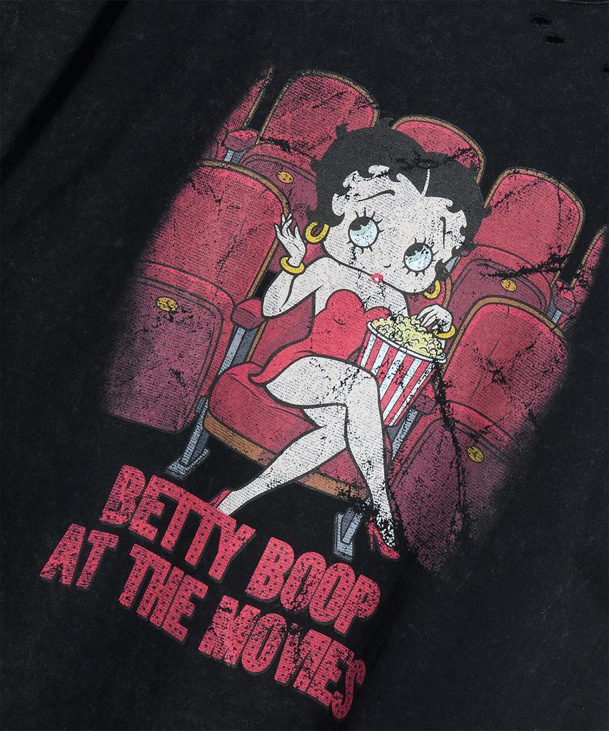 CNVS Betty Boop Cinema Oversized Short Sleeve T-Shirt_Charcoal