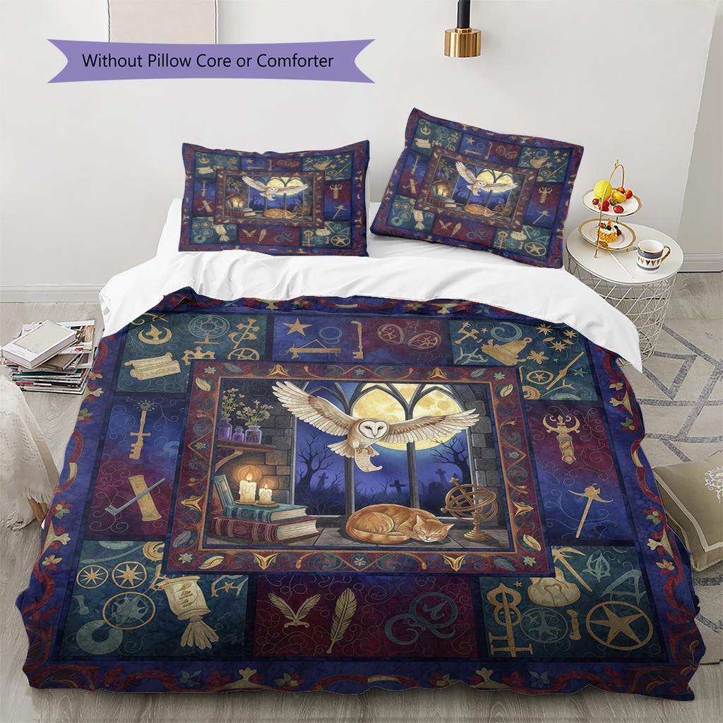 Cartoon Pattern Bedding Quilt Set Quilt Cover Pillowcase Home Decoration Birthday Gift (1 * duvet cover + 2 * pillowcase, without core)