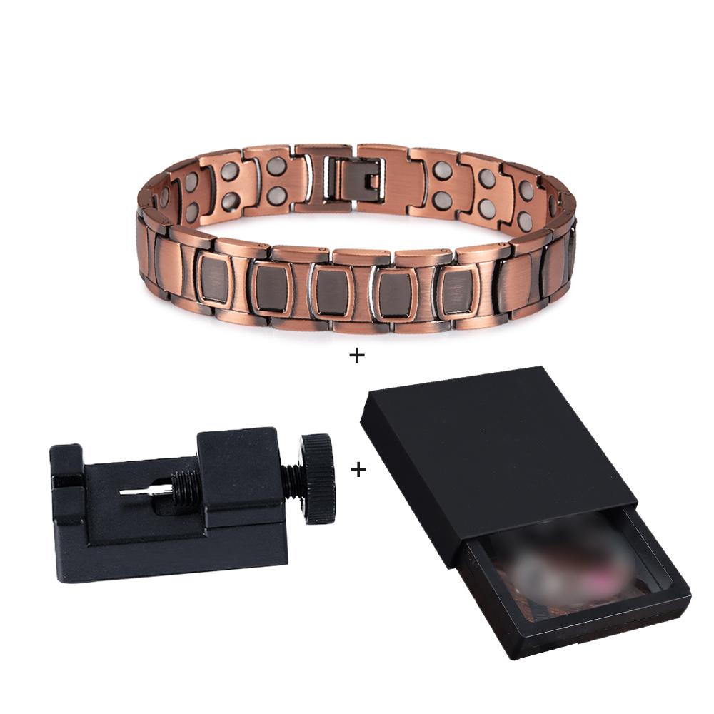 Pure Copper Magnetic Bracelet Homme 14mm Wrist Band Magnetic Bracelet Benefits Health Energy Copper Magnetic Bracelet Arthritis