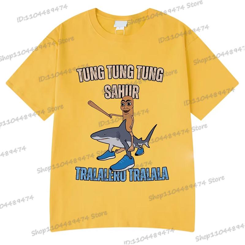 Italian Brainrot Funny Meme T-shirt Men Women Tung Tung Tung Sahur Tralalero Tralala Y2K Tops Tees Fashion Homme Camiseta