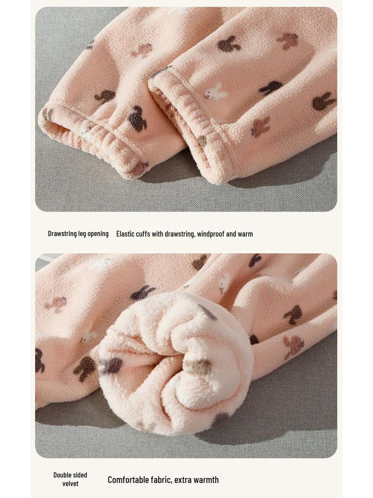 Kids' Snowball Fleece Pajamas: Warm Autumn/Winter Pants for Boys & Girls