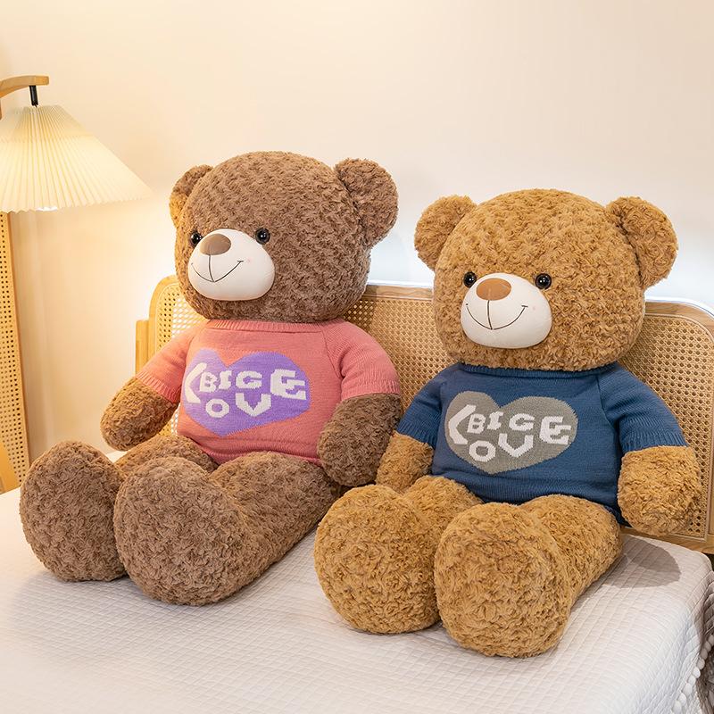 Large sweater bear plush toy teddy bear hug bear doll panda doll rag doll girl sleeping pillow