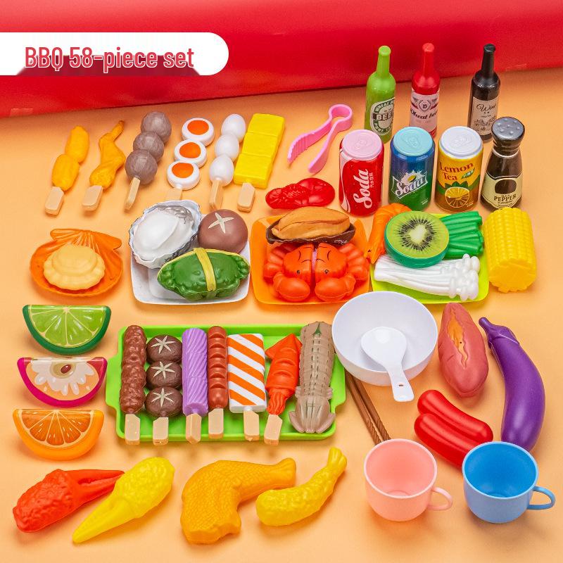 Kids' Pretend Play BBQ Set: Grilled Meat & Skewers Kitchen Toy