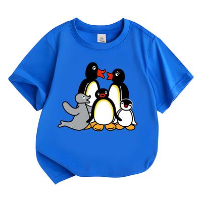 2026 Koszulka Pingu Chłopcy Dziewczynki Dzieci Odzież Kreskówkowa Góry Krótki Rękaw Sportowa Moda Streetwear Koszulki Manga Komiks