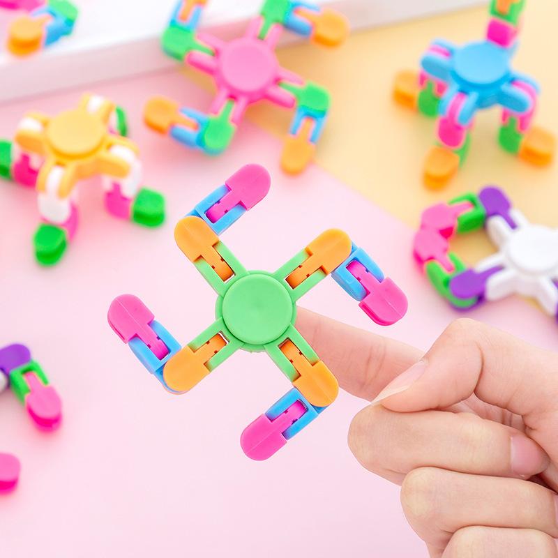 Diy Deformable Chain Fidget Spinner Stress Relief Decompression Toy Parent-Child Games Desk Toy For Kids Birthday Party Gifts