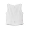European and American Style, New Women's Clothing, Black and White Cotton and Linen Sleeveless Top, Solid Color Cotton and Linen Pleated Skirt