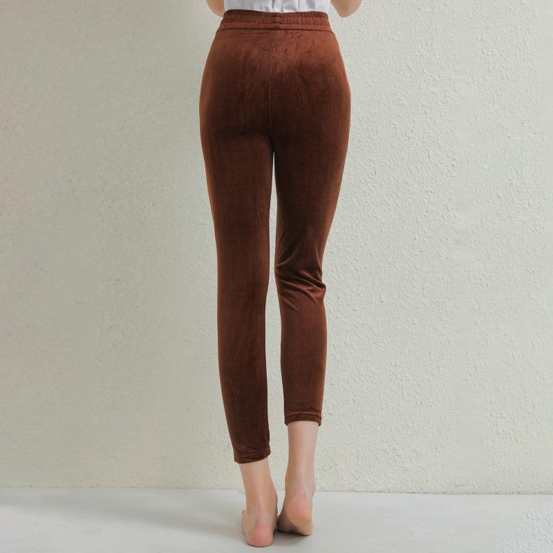 Plush Thick Casual Pants Women's Corduroy Warm Pants Autumn Winter Leggings High Waist Harem Pants Trousers Women