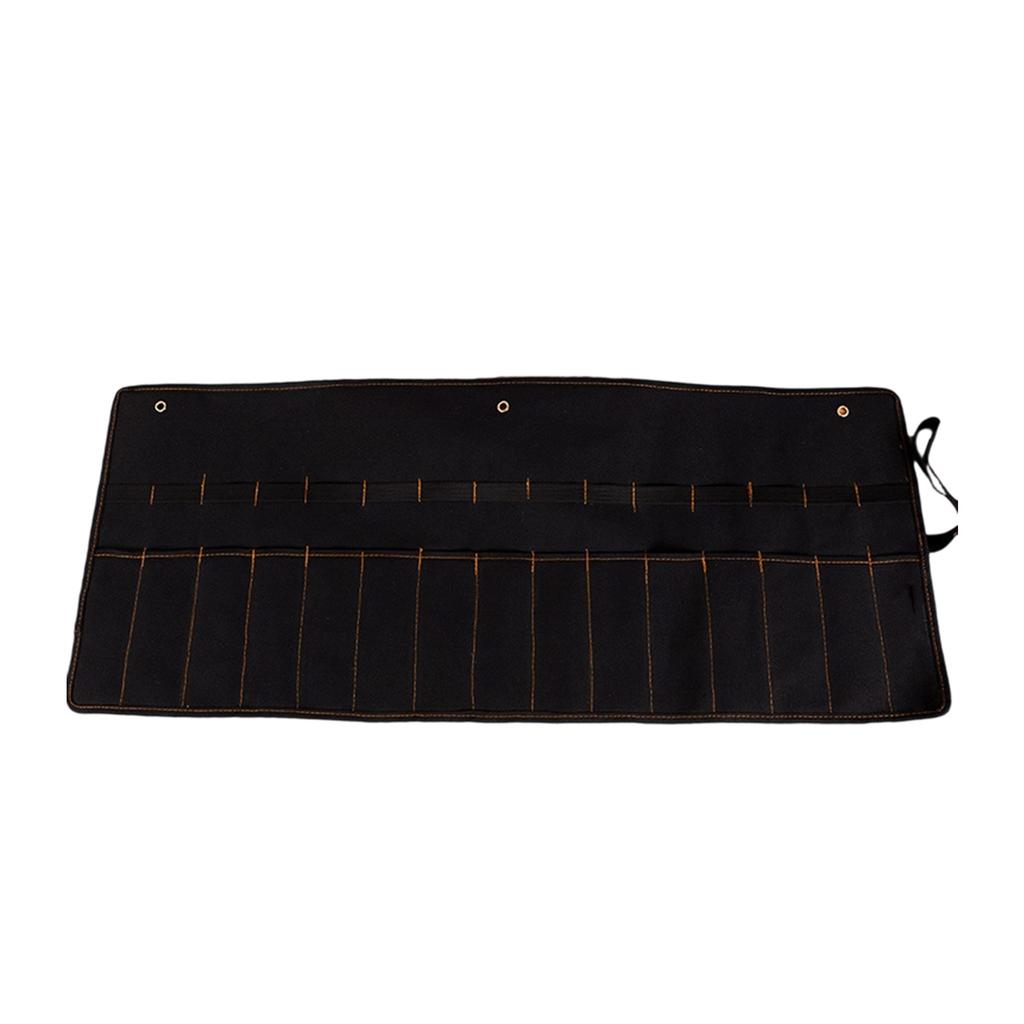 Canvas Roll Holder Tool Bag Carrying Case Pouch Pockets Organizer For Carpenter Cutter Hammer Chisel Wrenches Gouges