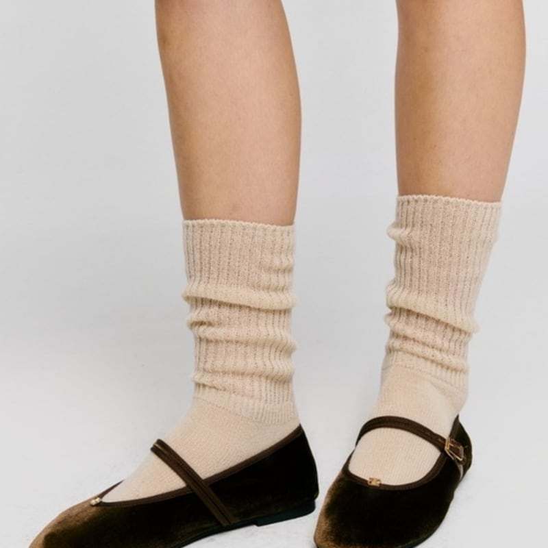 DEPOUND Sheer Knit Socks - Light Beige