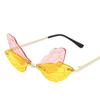 Trendy Rimless Sunglasses Vintage Dragonfly Wings Unisex Fashion UV Protection