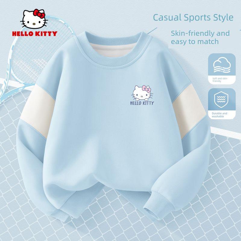 Hellokitty Girls' Sweatshirt, Spring and Autumn Style, Pink Children's Top, Early Spring Children's Clothing, Girls' Long-Sleeved Base Shirt