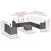 10-teiliges Gartensofa-Set mit Kissen Schwarzes Poly-Rattan