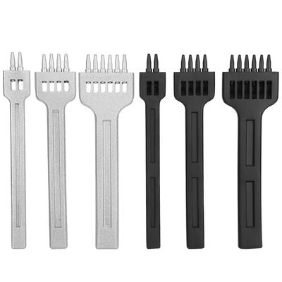 6 Stück Zinkenchisel Rundloch DIY Lederstanzwerkzeug Kohlenstoffstahl 2 Loch 4 Loch 6 Loch 4mm