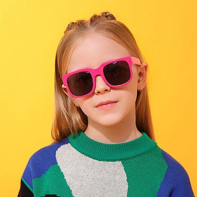 UV 400 Faltbare Sonnenbrille Quadratischer Rahmen Kinder Brillen Reise Brille für Kleinkinder Jungen und Mädchen