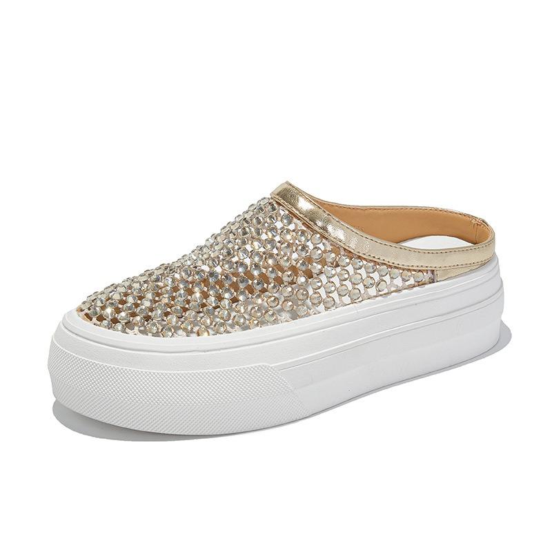 Rhinestone baotou slippers women's summer new models are empty and breathable, and sandals are worn outside, which is high-end and fashionable.