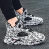 Big Size 39-46 Mens Outdoor Shoes Sports Running Shoes PU Leather Graffiti