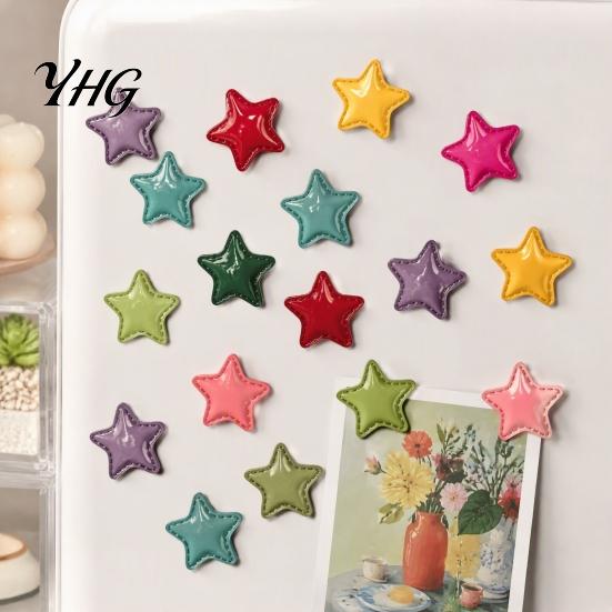 Resin Star Ornaments 2Pcs 3D Refrigerator Magnet, Shape Fridge Decorative Whiteboards Magnets Magnetic Decoration for Kitchen Office Whiteboard