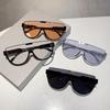 Outdoor Semi-round Sunglasses Vintage Designer Half Frame Oversized Sun Glasses Monoblock Goggle Shades for Women & Men