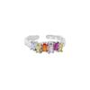 Open Stylish Geometric Ring For Women Featuring Vibrant Colorful Stones Perfect For Fashion And Wear Everyday