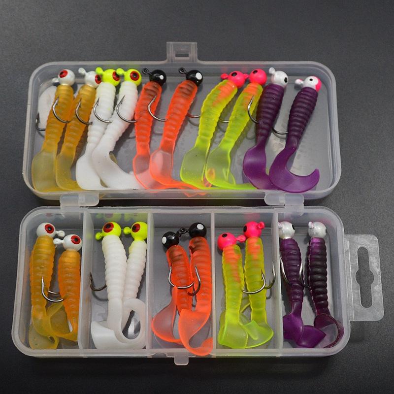 Outdoor Fishing Lead Hook Hanging Biomimetic Soft Insect Bait (20PCS)